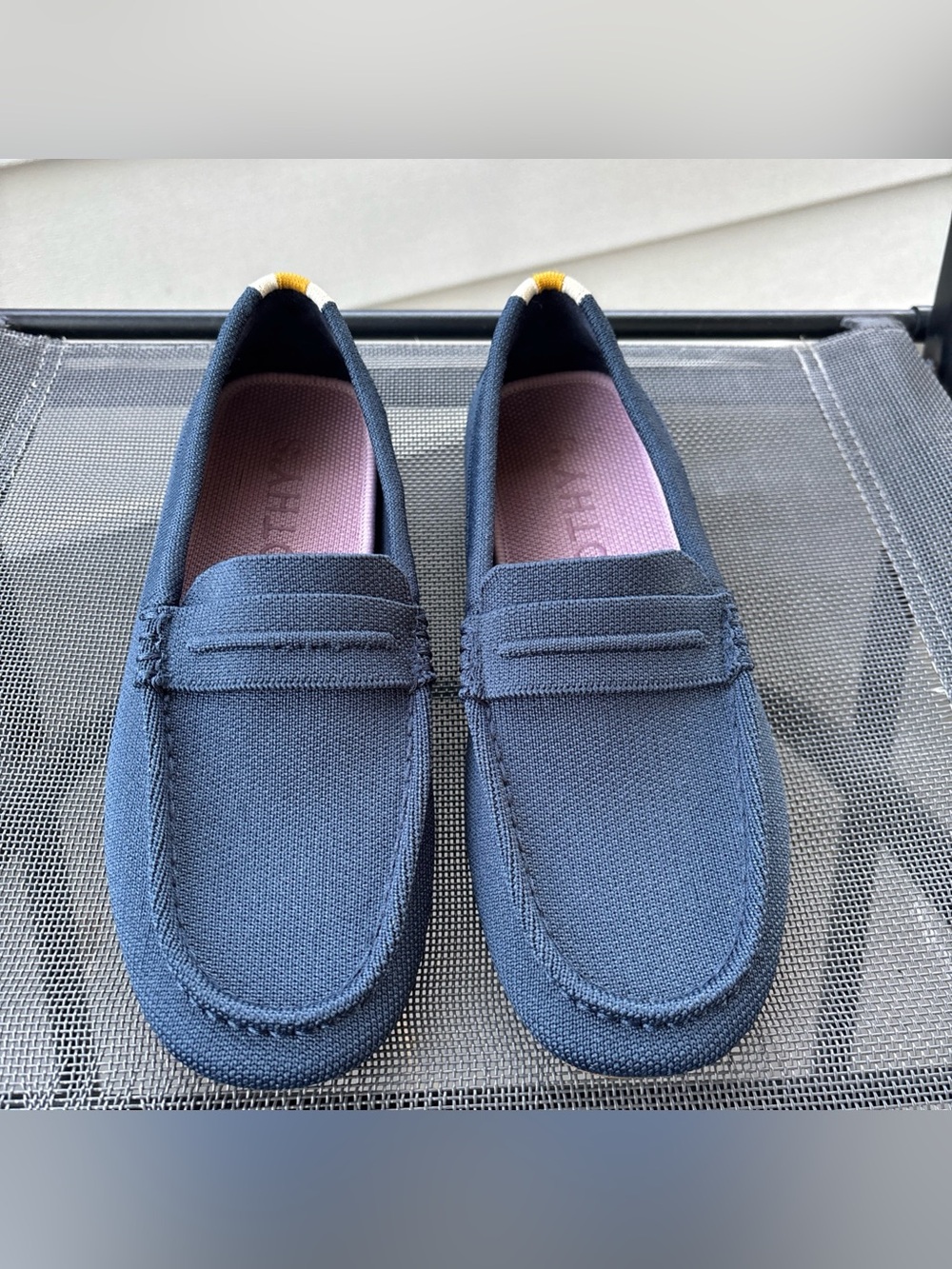 Rothy's The Driving Loafers in a textured navy knit Size 7.5 Women’s New